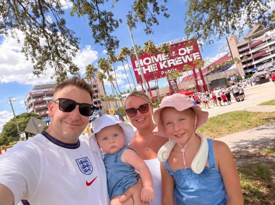 Ryan and family watching England in Florida